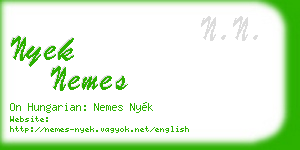 nyek nemes business card